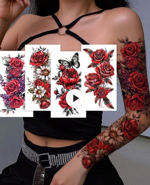 Tatouages Éphémères Roses