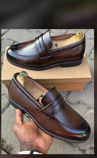Mocassins en cuir marron