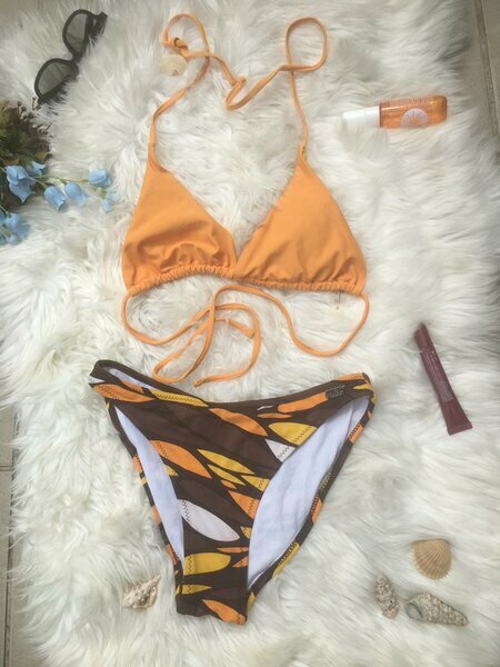 Maillot orange/marron motif