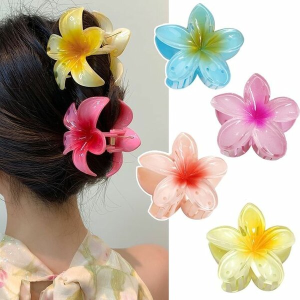 Clips à cheveux fleur colorés