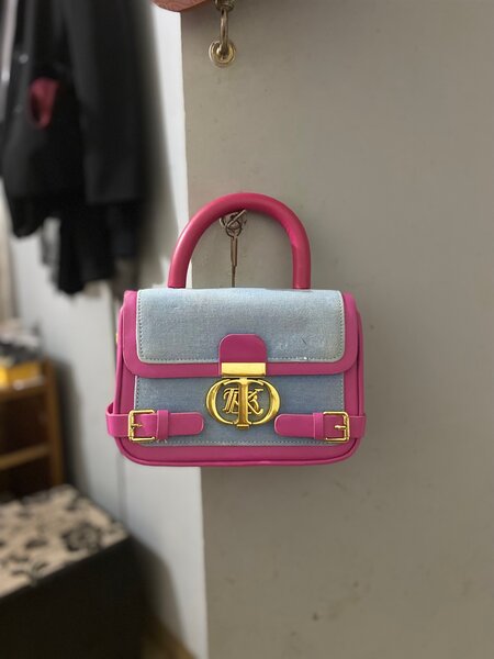 Sac à main femme rose et gris