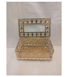Collection-High Quality Rectangular Beaded Metal Tissue Box Paper Acrylic Tissue Box