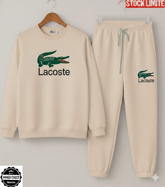 Ensemble survêtement Lacoste beige