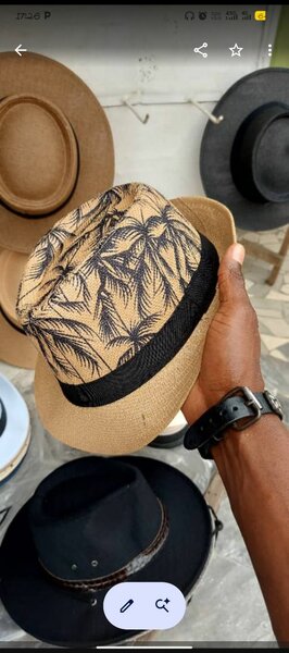 Chapeau fedora homme motif palmier