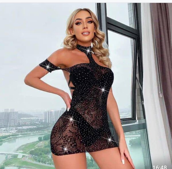 Robe sexy scintillante noire