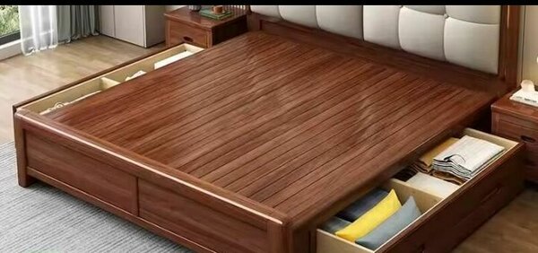 Lit en bois avec rangement