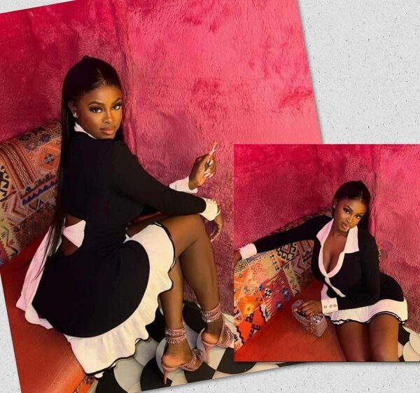 Robe élégante noir et blanc