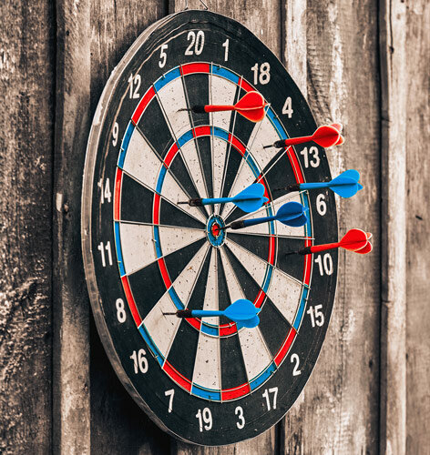 Cible de fléchettes double face