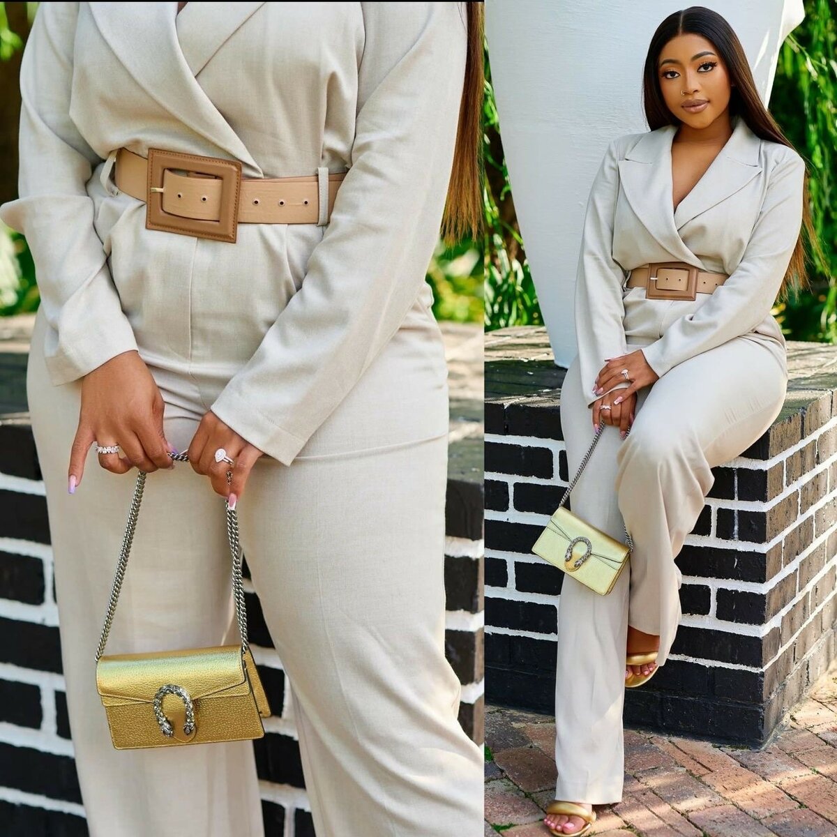 combinaison beige élégant