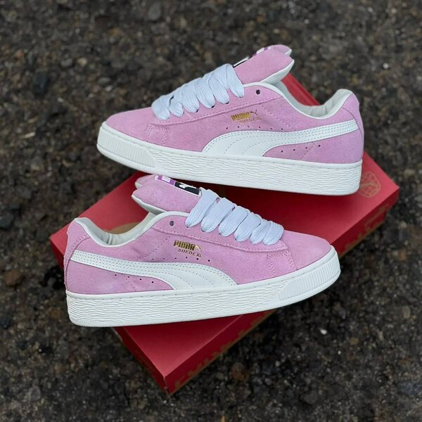 Baskets en daim rose pour femmes