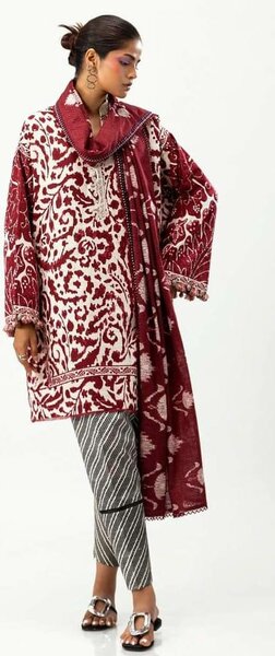 3 piece khaddar unstitched suit