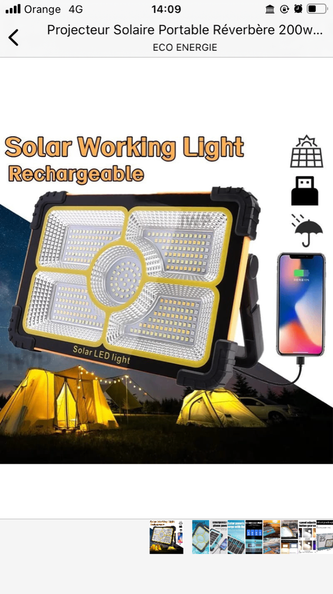 Lampe Solaire Portable Puissante