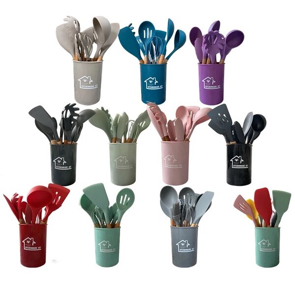 Silicone kitchen tools set