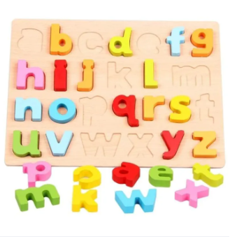 Educational Wooden Plate toy for Kids,Each- Alphabets Small Letters , Large letters