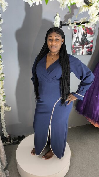 Robe Élégante Femme Bleu