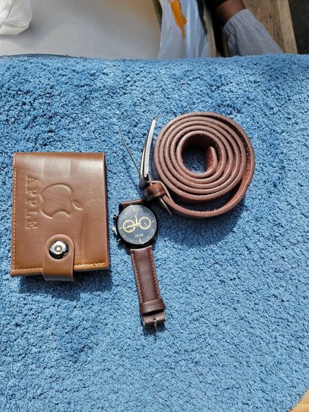 Watch,belt and wallet combo