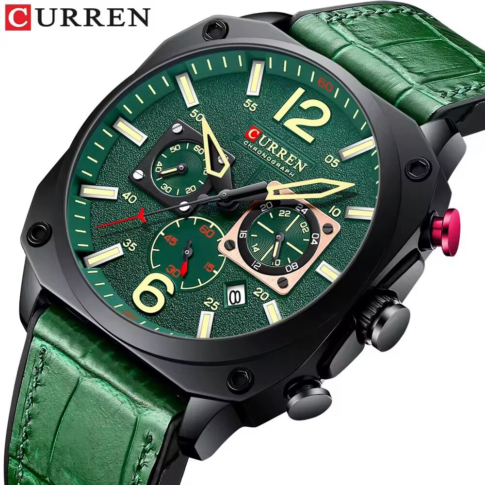 Curren Montre Homme Luxe Vert