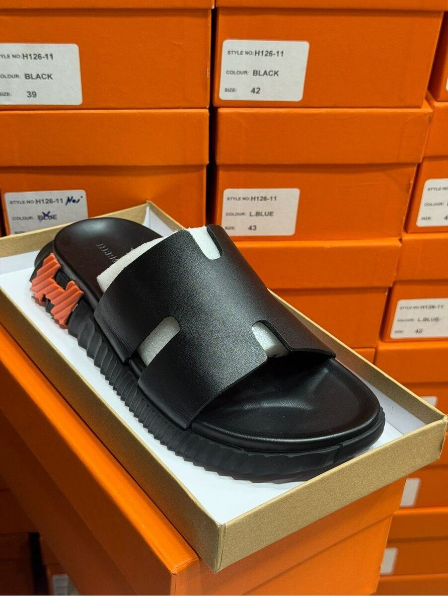 Sandales de luxe en cuir noir