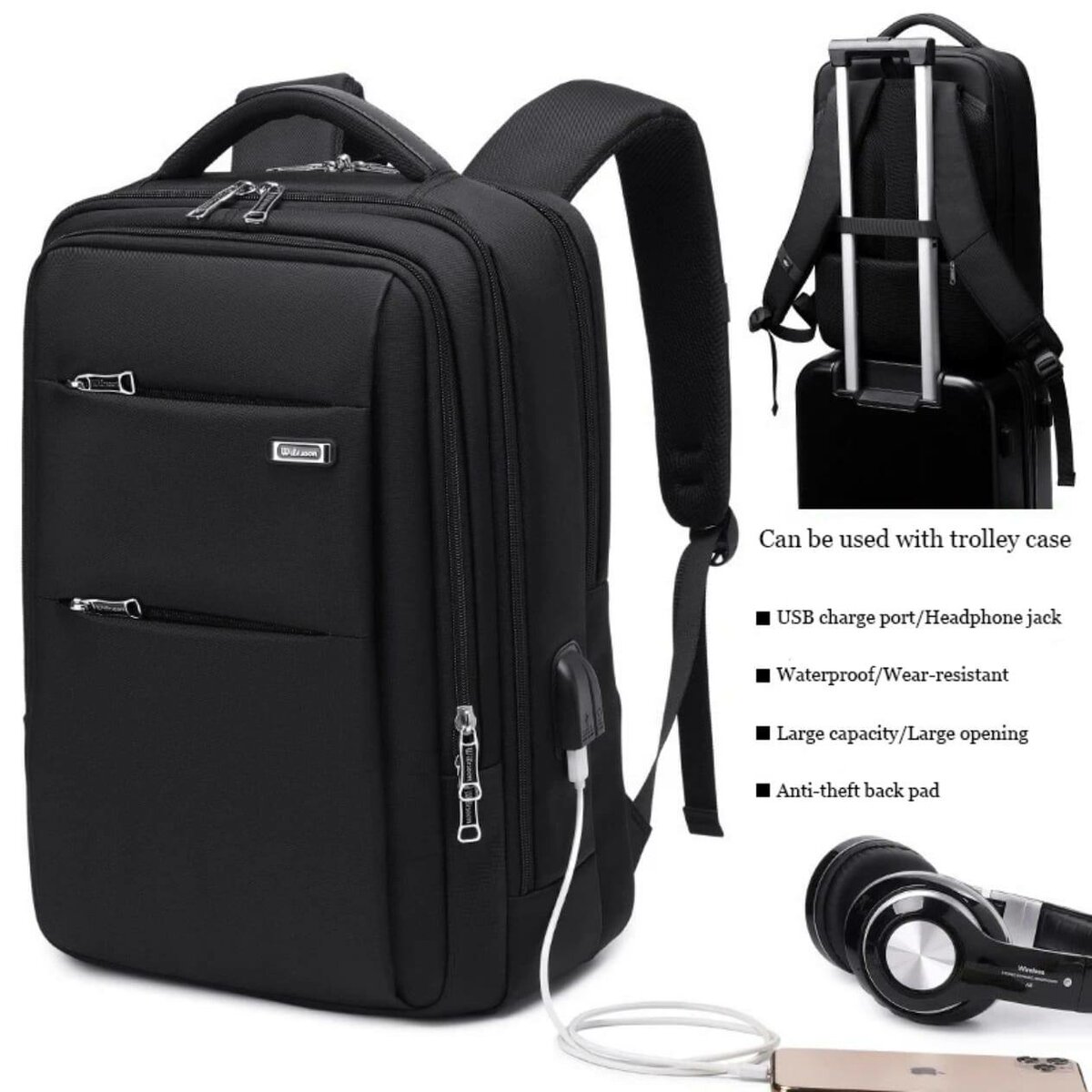 Sac à dos USB multifonctionnel imperméable