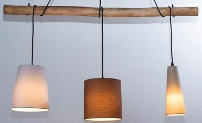 Suspension Triple Bois Naturel