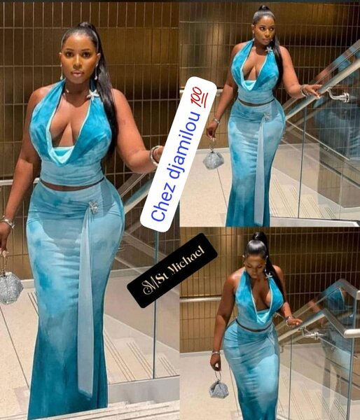 Robe sirène bleue élégante