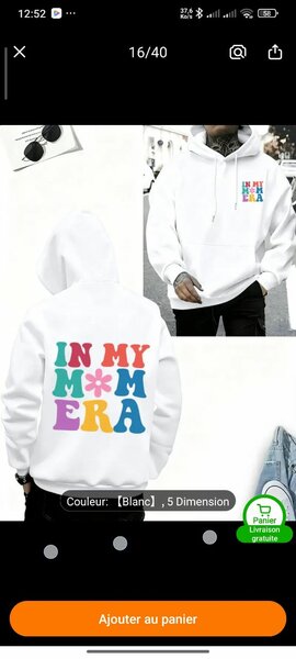 Sweat à capuche blanc 'MOMERA'