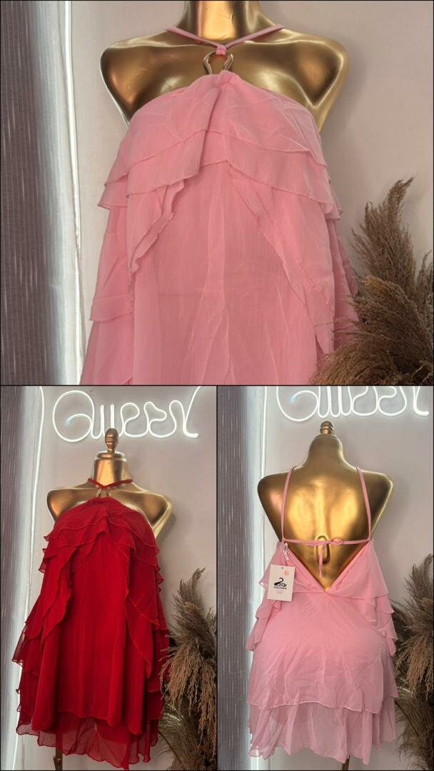 Robe courte à volants pour femme