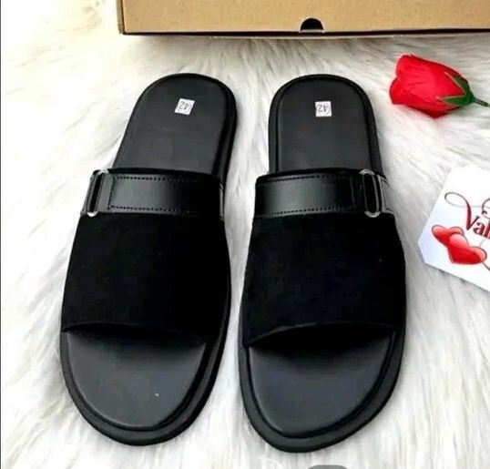 Slippers homme en daim+cuir