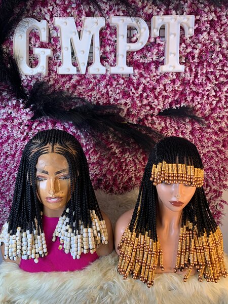 Perruque Tressée avec Perles