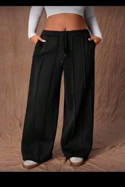 Pantalon large noir élégant