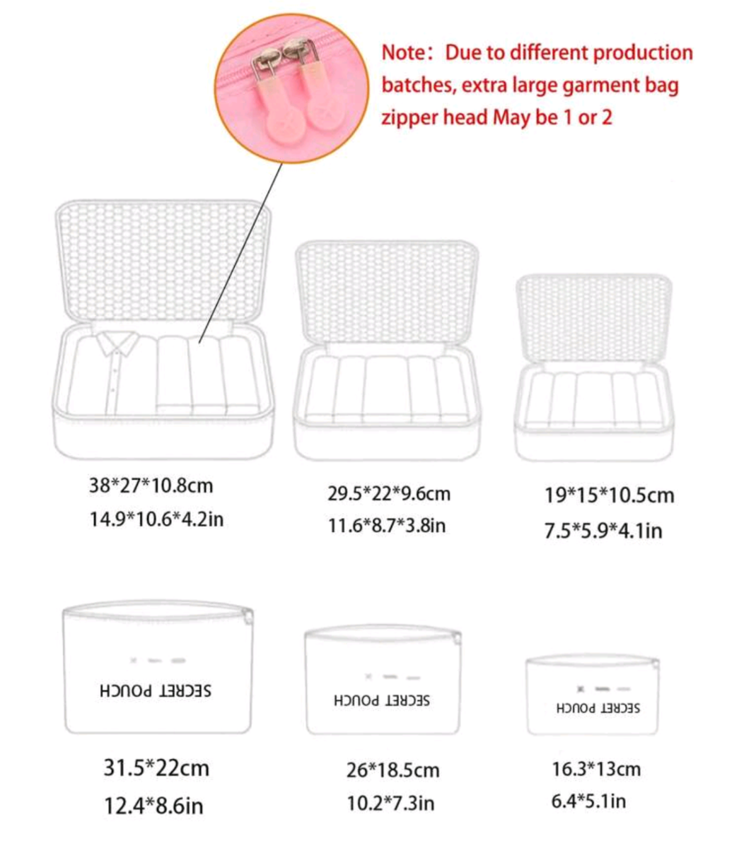 Organisateurs de Voyage sac 6p