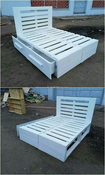 Lit en palette avec tiroir