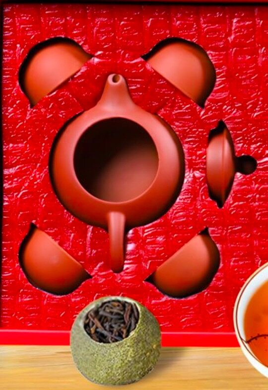 Шу Пуэр в зеленом мандарине