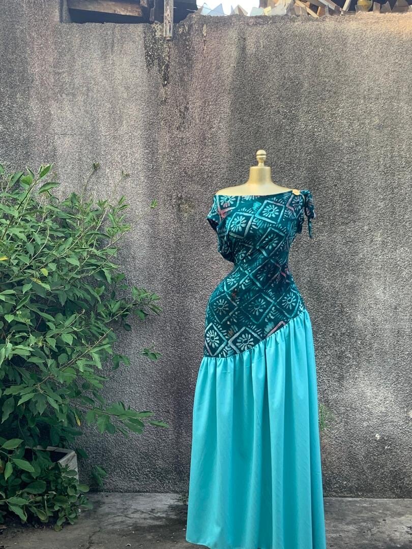 Robe longue verte élégante pour femmes