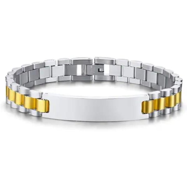 Bracelet homme argent et or