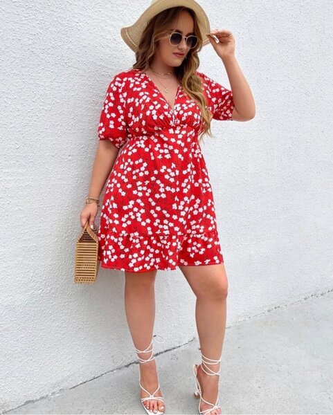 Robe d'été florale rouge