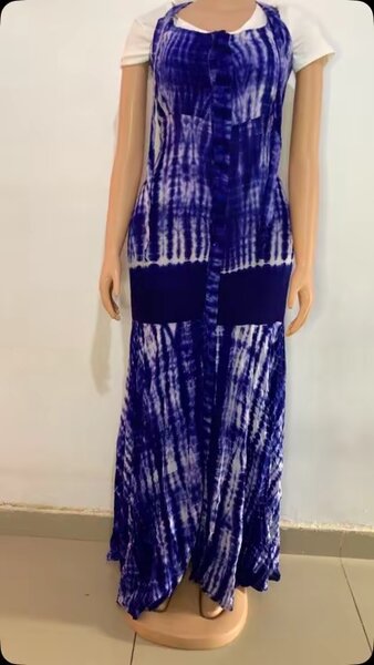 Robe Maxi Bohème Bleu Femme