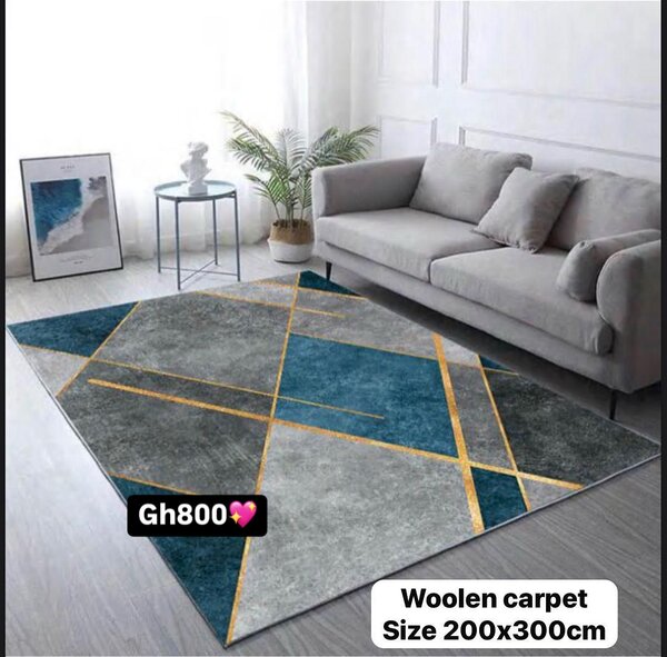 Beautiful and cozy patterned woolen carpet