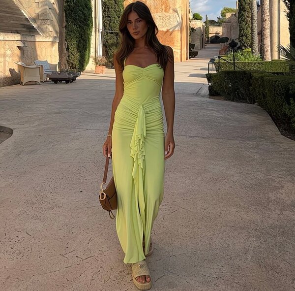 Robe Élégante Jaune Clair