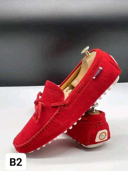 Mocassins en Suède Rouge