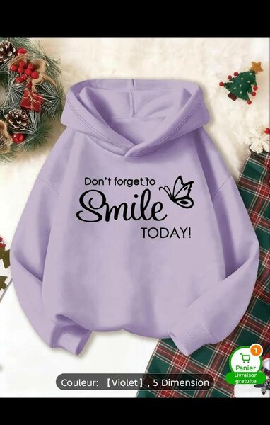 Sweat-shirt imprimé 'Smile TODAY'