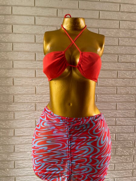 Maillot de bain rouge 2 pièces