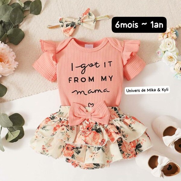 Ensemble bébé élégant rose