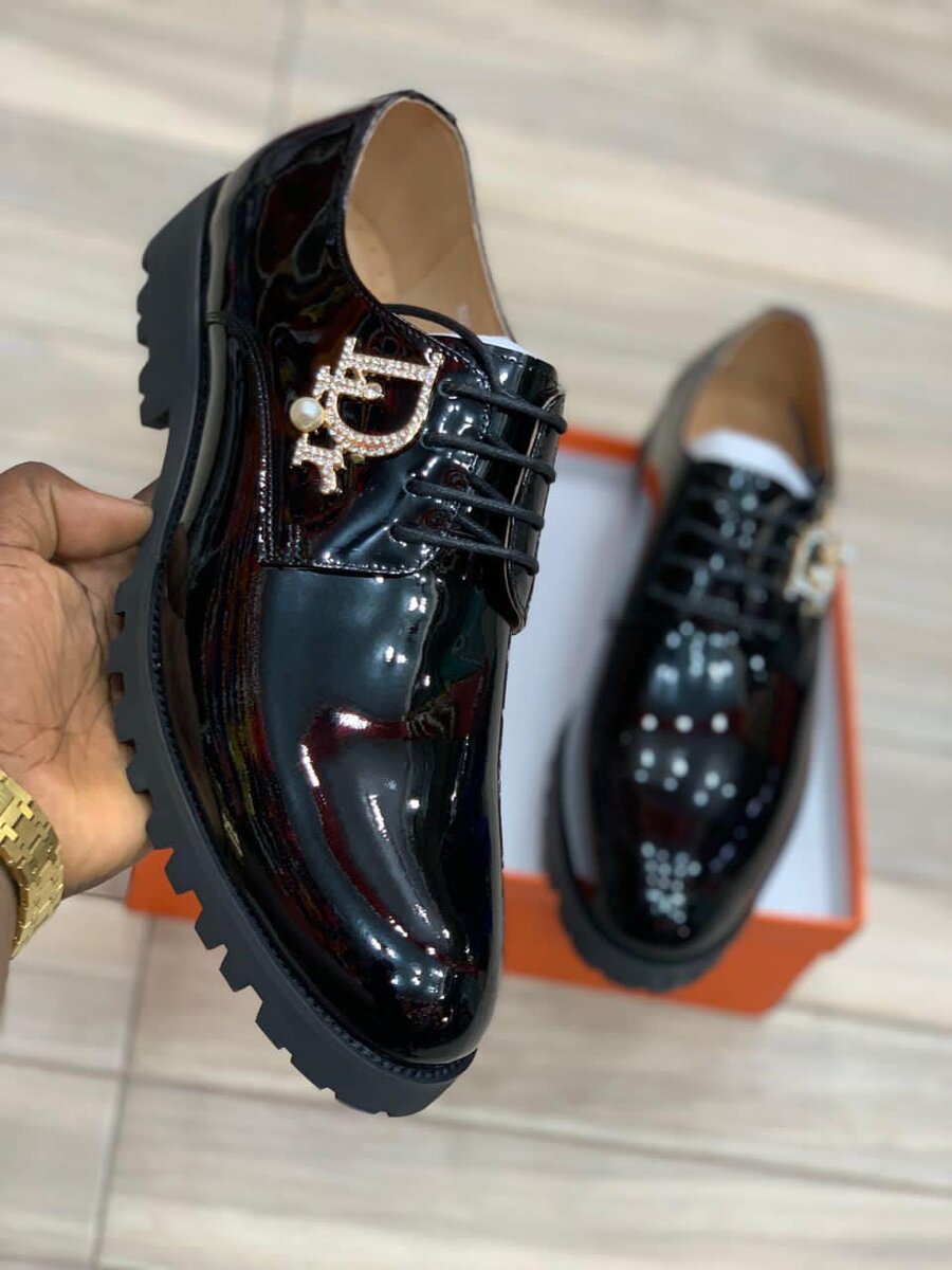 Loafers for men, varnished, black