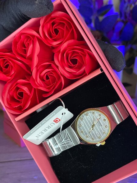 Montre homme CURVEN en acier avec boite cadeau