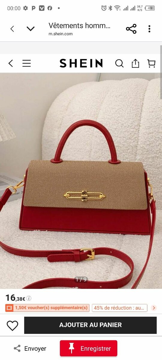 Sac à main élégant bicolore