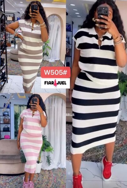 Robe rayée élégante femme