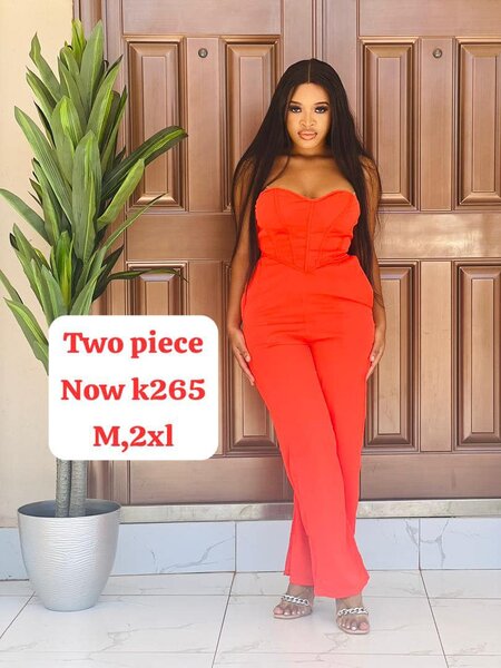 Set of beautiful women's clothing (top and bottom) orange