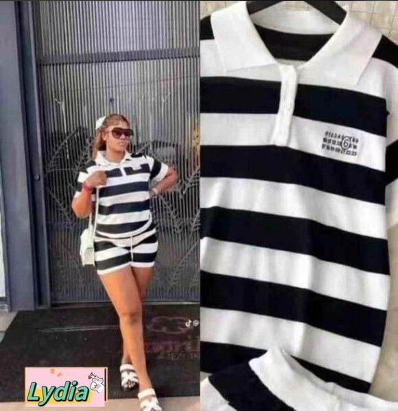 Tenue rayée décontractée