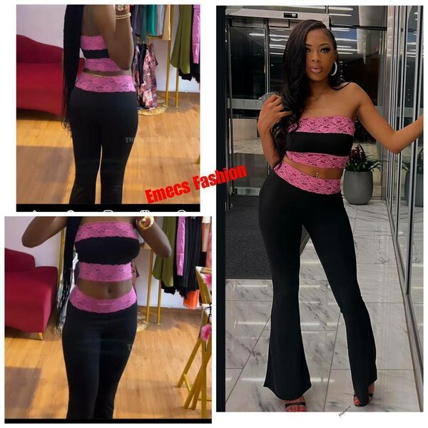 Ensemble chic noir et rose